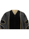 Dr Deluxe gown black trim gold piping